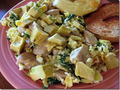eggs spinach chicken sausage