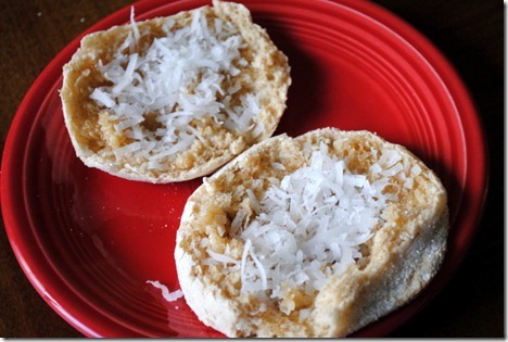 english muffin honey coconut