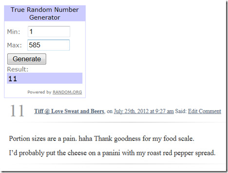 giveaway winner