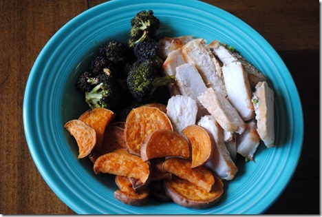 pork broccoli sweet potatoes