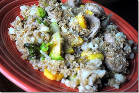 quinoa sausage vegetables