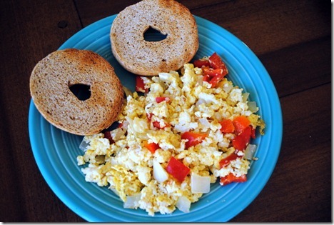 scrambled eggs with alouette cheese