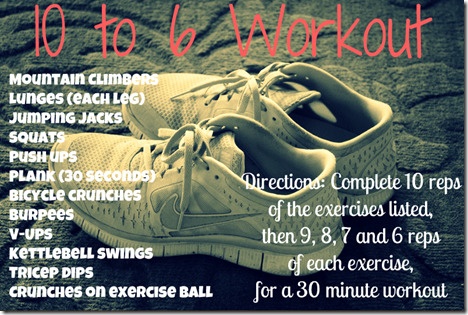 10 to 6 workout
