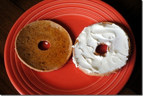 bagel thin with cream cheese and honey