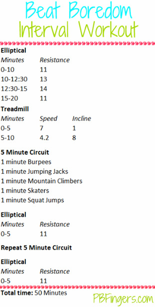 beat boredom interval workout