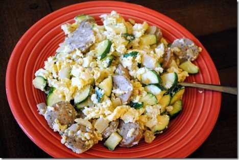 scrambled eggs chicken sausage