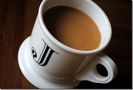 coffee in anthropologie initial mug j