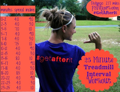 25 minute treadmill interval workout