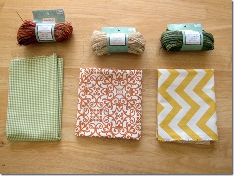 fabric and raffia