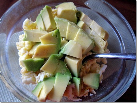 Avocado and scrambled eggs