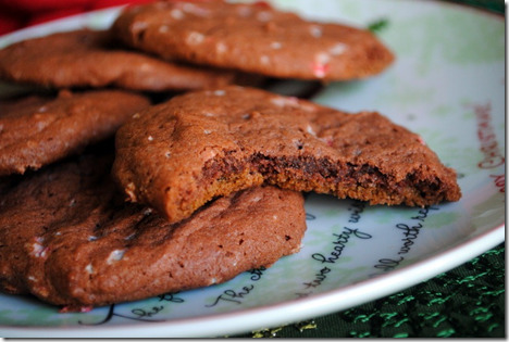 Chocolate Peppermint Pudding cookies