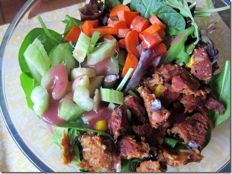 Morningstar Farms black bean burger salad