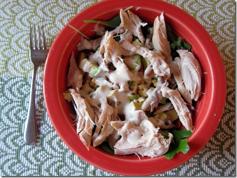 chicken salad with corn and avocado