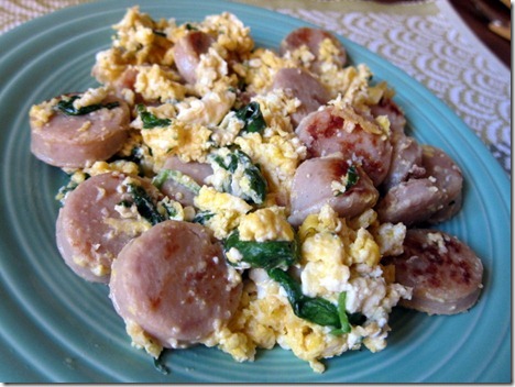 chicken sausage and eggs