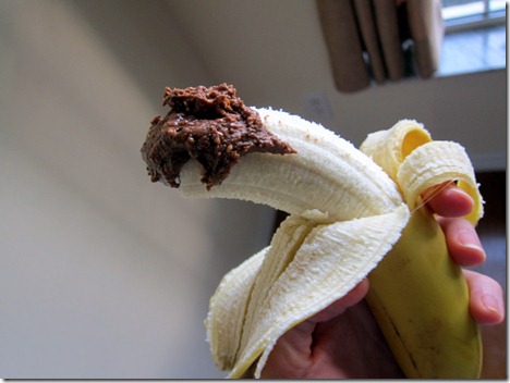 chocolate peanut butter topped banana