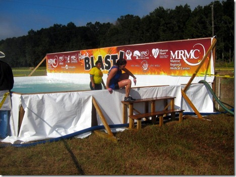 running through water