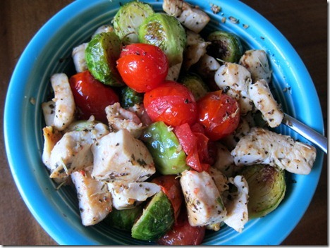 Chicken Cherry Tomatoes Brussels Sprouts
