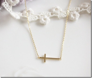 sideways cross necklace