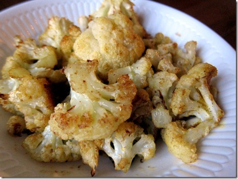 Easy Roasted Curry Ginger Cauliflower