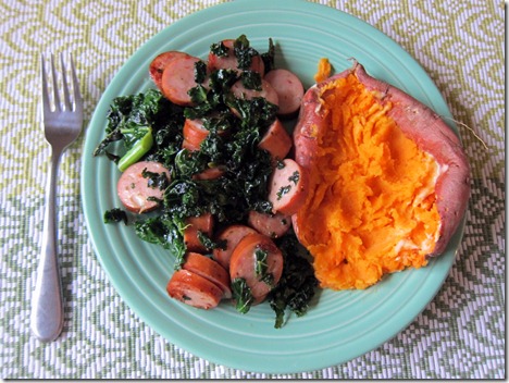 chicken sausage and kale skillet