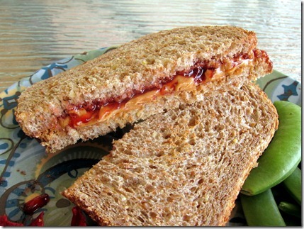 peanut butter and jelly on ezekiel bread