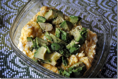 eggs grits avocado