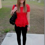 peplum lace top