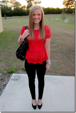 peplum lace top