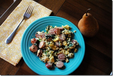 scrambled eggs with sausage