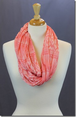 Coral Aztec Infinity Scarf