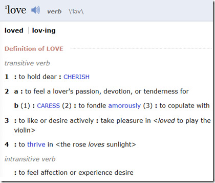 Love is a verb