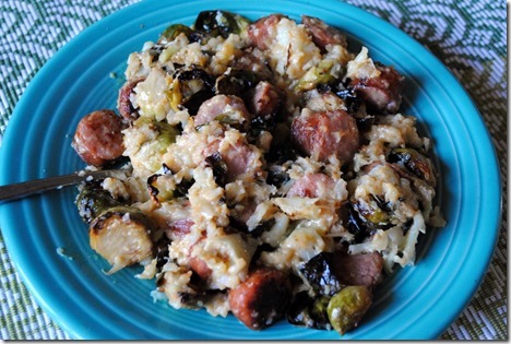cauliflower sausage scramble