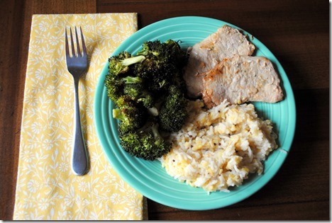 pork basmati rice broccoli