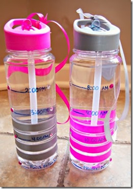 Increase your water intake - Water bottles with time deadlines!