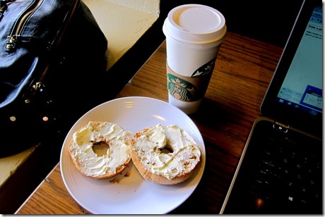 Starbucks Cappuccino and Multigrain Bagel