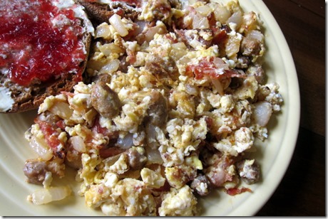 Eggs with Pizza Toppings