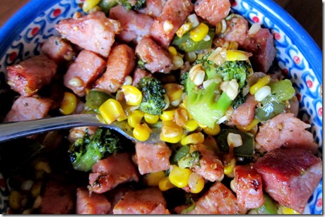 Ham Corn Broccoli Bowl
