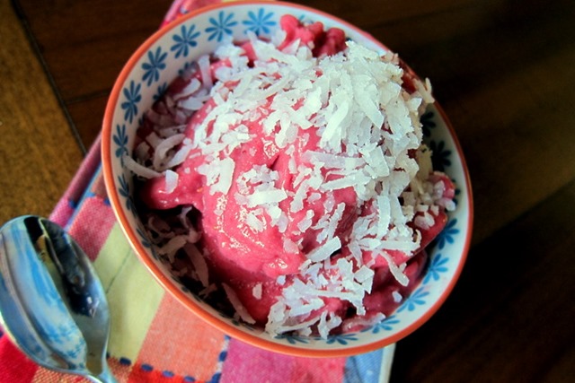 Strawberry Coconut Soft Serve