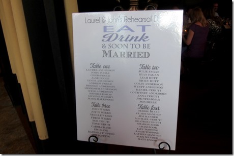 rehearsal dinner seating