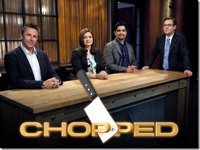 Chopped--Episode 905--Four Champion Chefs Compete for a $50,000 prize--Pictured L to R: Judges- Chefs Marc Murphy,  Alex Guarnaschelii, Aaron Sanchez, and Host Ted Allen -- as Seen on Food Network's Chopped Season 9 