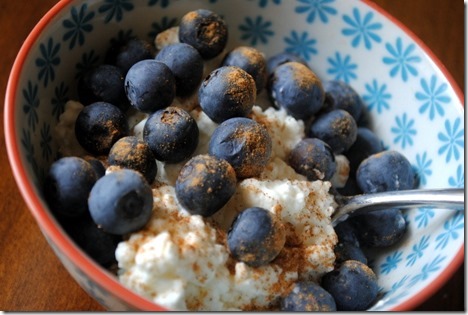 cottage cheese and blueberries