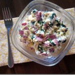 scrambled eggs with turkey bacon