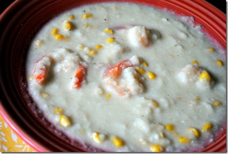 Cauliflower Shrimp Corn Chowder