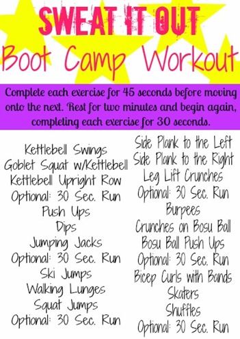 Sweat It Out Boot Camp Workout Peanut