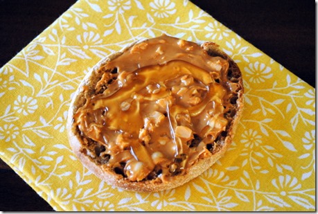 almond butter honey english muffin