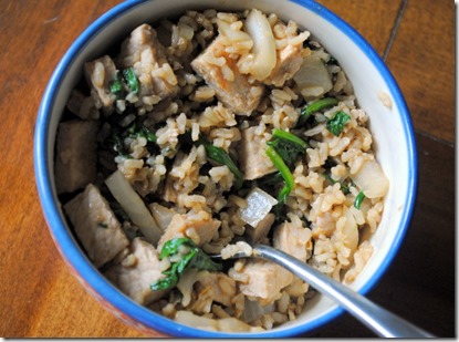brown rice and pork