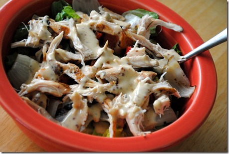 chicken veggie salad with honey mustard