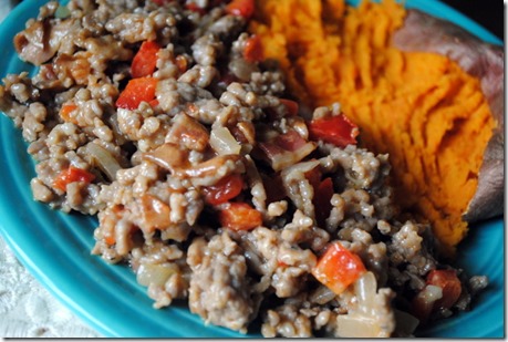 ground turkey with goat cheese red pepper bacon and onion
