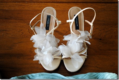 Ann Taylor Nude Shoes with Flowers