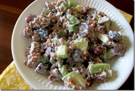Vegetarian Waldorf Wheat Berry Salad